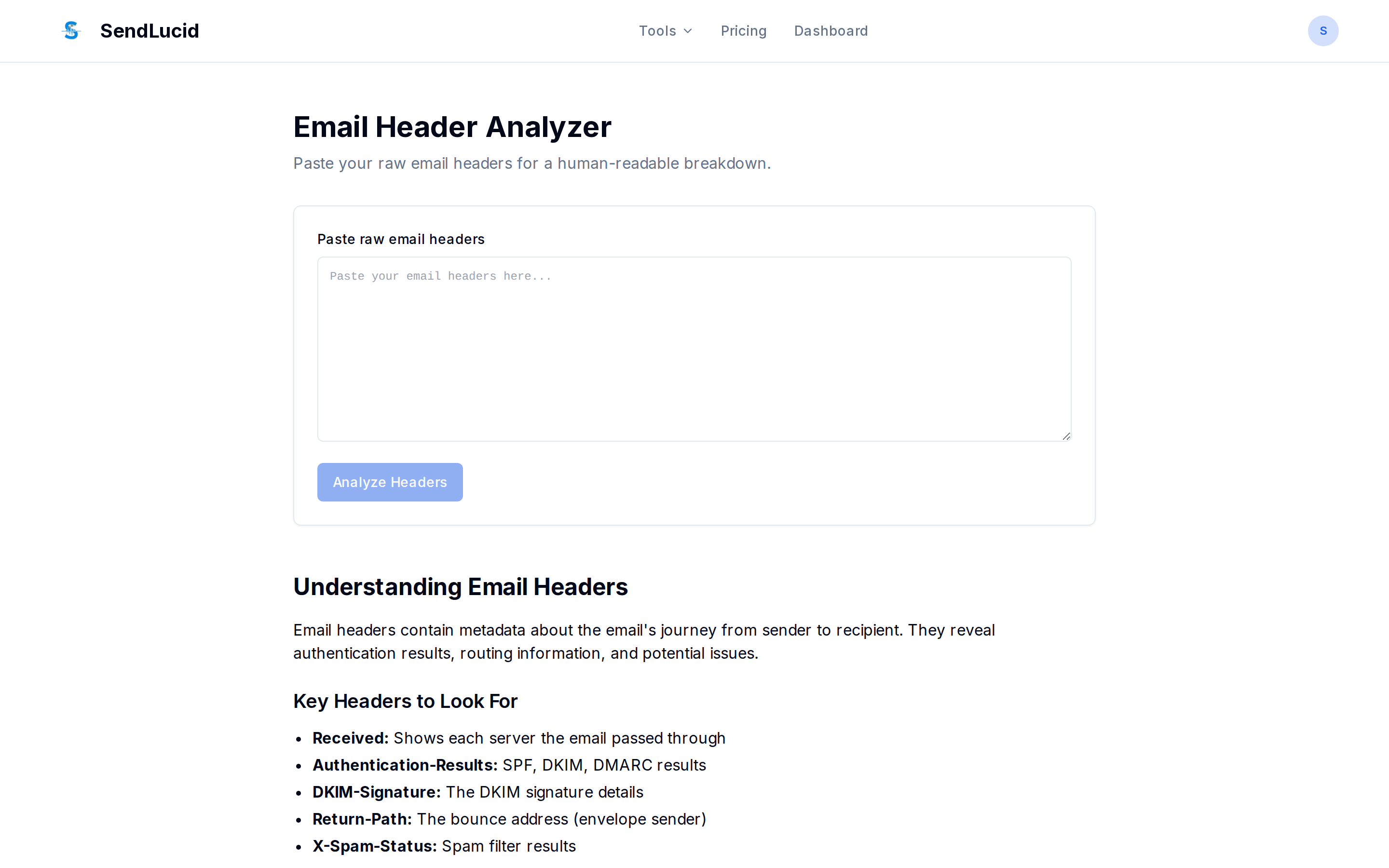 Header Analyzer
